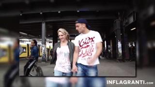 Raw, hardcore, public debauchery in the streets of Berlin with a young German couple