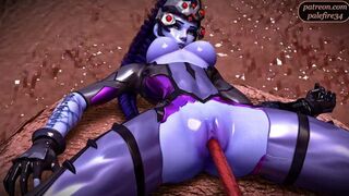 Widow's fiery passion flooded by squirty, squirting tendrils
