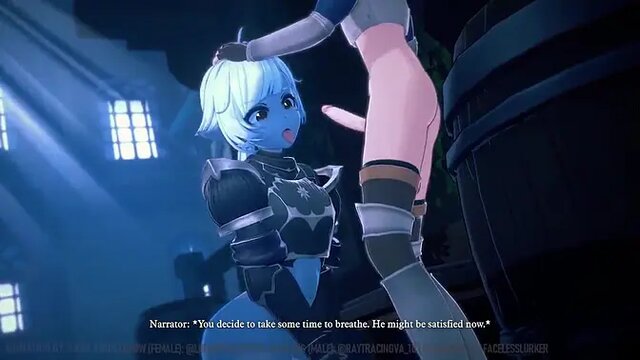 Cartoony hentai babe gets a creampie after a wild blowjob