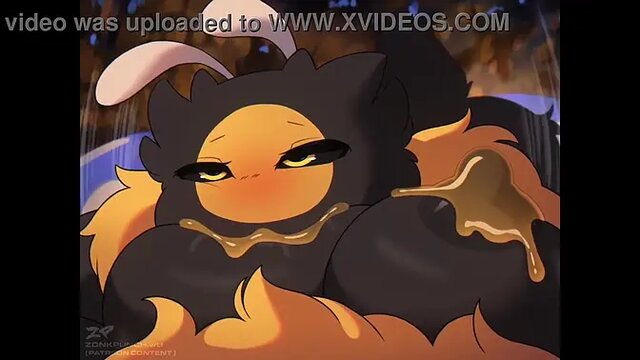Animated bee gives blowjob and gets creampied
