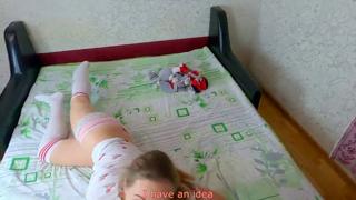 Brother gets down on stepsis Nata Sweet, she loves raw doggystyle, his cum drips in her snatch