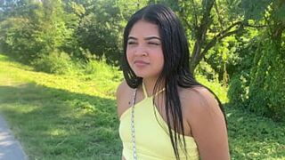 Pretty lady seeks company on the highway; leaves her man behind for some unexpected action