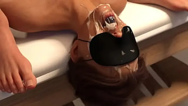 Cuckold husband watches wife get fucked and take a massive facial cumshot  real slut hungry for cock🍆 - hotwife 3D porn games