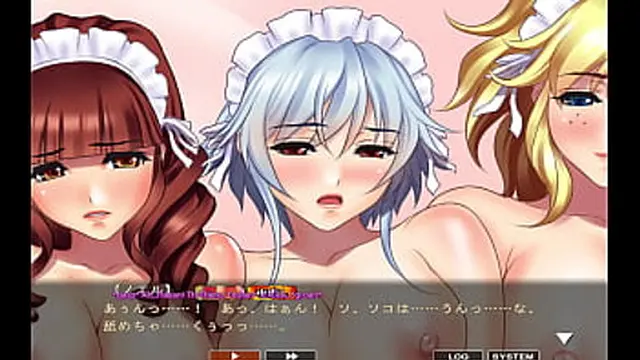 Final scene of maid and boss game orgy English