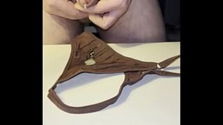 Masturbating then Spilling Cum on Sister's Underwear