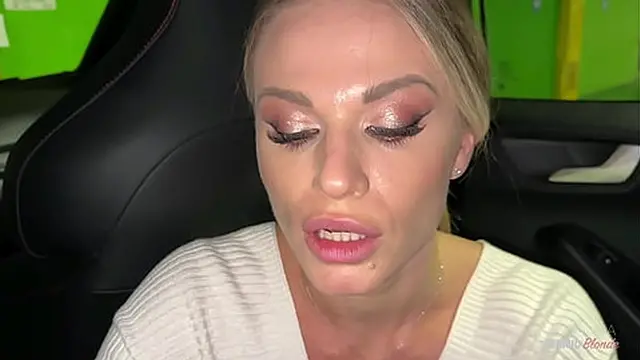 Blonde Risky Blowjob: She Swallows Completely