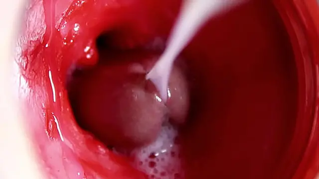 Cream flows deep within her slit