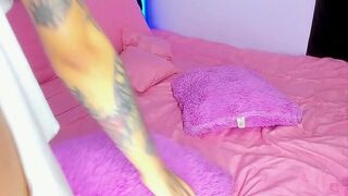 Hot girl seduces young man in her room, husband away, intense sex, thick cumshot