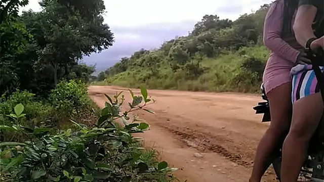 MOTORCYCLE THIEF STEALS MY BELONGINGS AND TAKES THE OPPORTUNITY TO HAVE LESBIAN SEX OUTDOORS UNTIL ORGASM