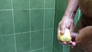 Exciting cumshot with masturbation