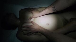 POV Massaging Her Body and Cumming on Her Bush