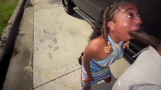 trucker Married girl suck my dick in the parking lot like a lot lizard she a truck stop slut