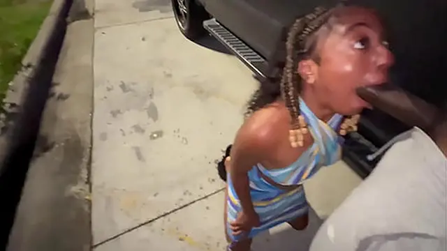 Trucker′s wife rides me hard in the lot like a wild beast &mdash;  truck stop tease