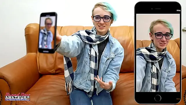 Skinny Blue Haired Raven Finger Fucks Her Pussy And Enjoys Sucking A Cock!