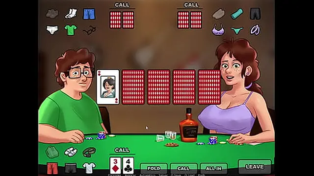 Summertime Saga ep 114 - Neighbor bet everything and got naked at Strip Poker