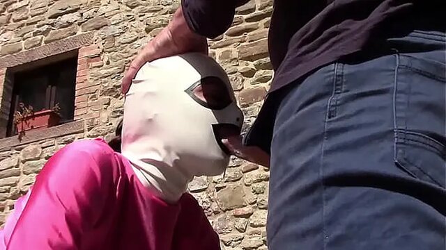 Sexy MILF takes big cock in outdoor bondage session