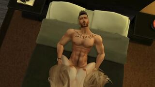 Hunky Sims 4 - Hot honeymoon with a horny slut enjoyed being fucked by her muscular model boyfriend all day (multiple cumshot)