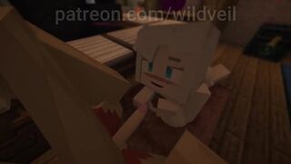 Huge tits Minecraft babe fucks in mountain home