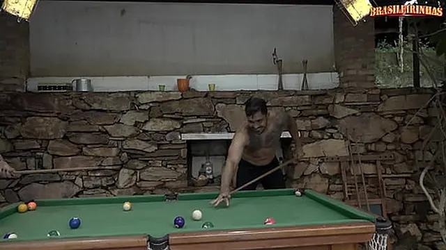 HOT BUSTY BLONDE FUCKED AT THE POOL TABLE