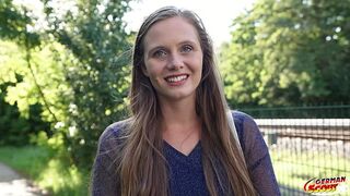 GERMAN SCOUT - Natural Girl Riddy with hairy Pussy get multiple Orgasm at Pick Up Casting