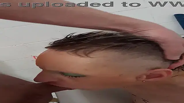 Sandra, the sexy German MILF, drinks golden rain and gets facefucked