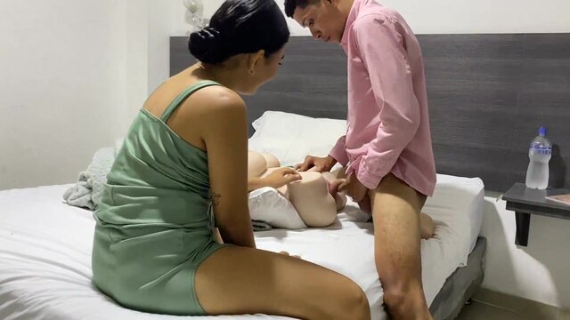 My stepsister watches me hammer a Tantaly sex doll, and she can't resist