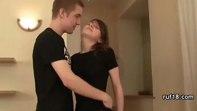 Tight teen babe bound and riding in rough BDSM session