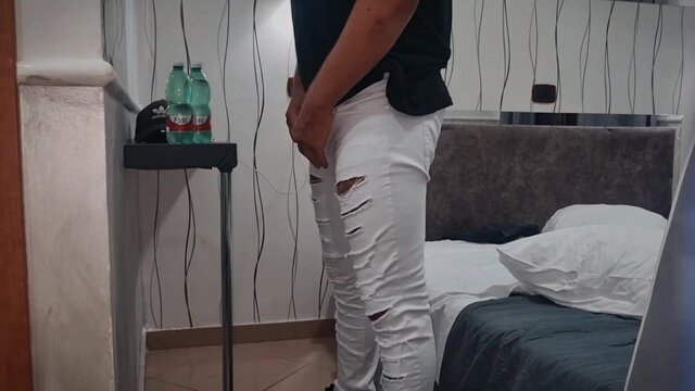 Italian Stallion Gets a Handjob and Moans Loudly