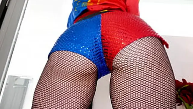 Ariel in sexy Harley Quinn attire &mdash;  deepthroat and cumshot party!